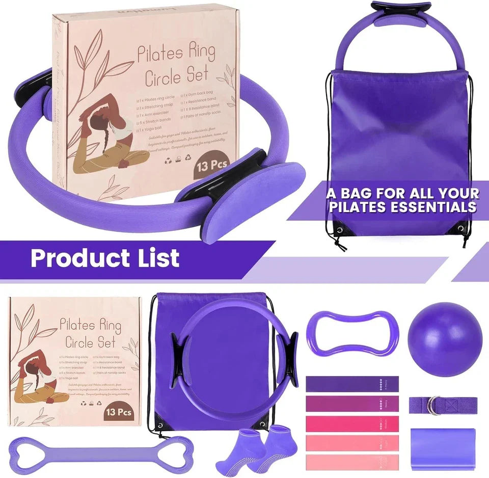 Home Pilates Essentials Kit for Women,Pilates Equipment Set with 9 Inch Yoga