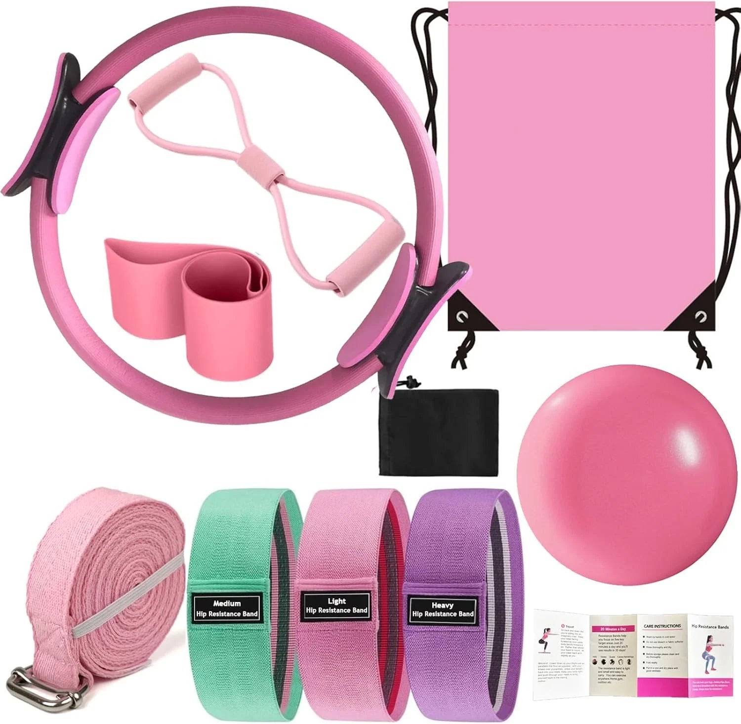 Pilates Essentials Kit for Women - Better Yoga Home Workouts with Pilates Ring a